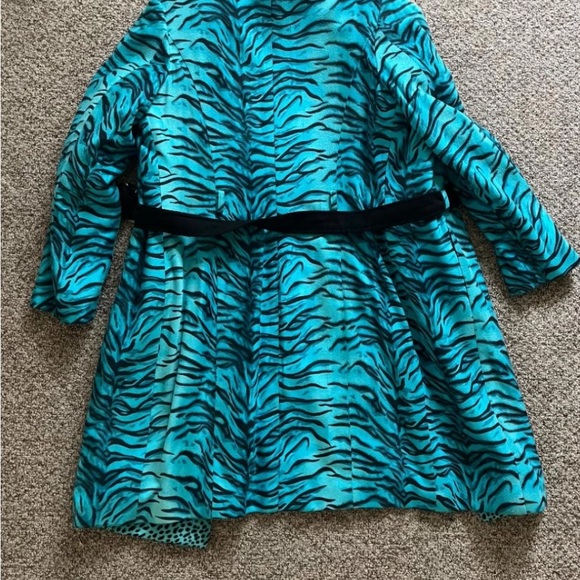 Versace Jeans blue zebra print jacket pea coat - Picture 2 of 5